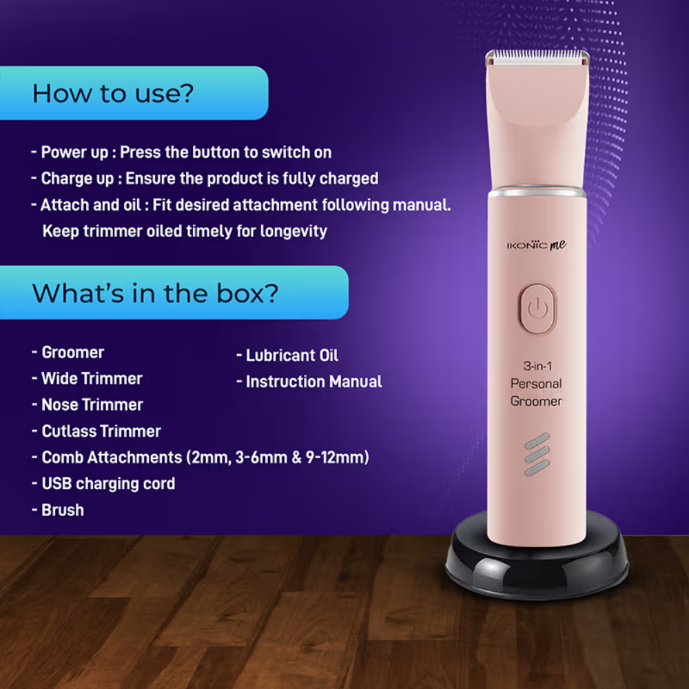Ikonic Me Unisex 3-In-1 Personal Groomer - Coral