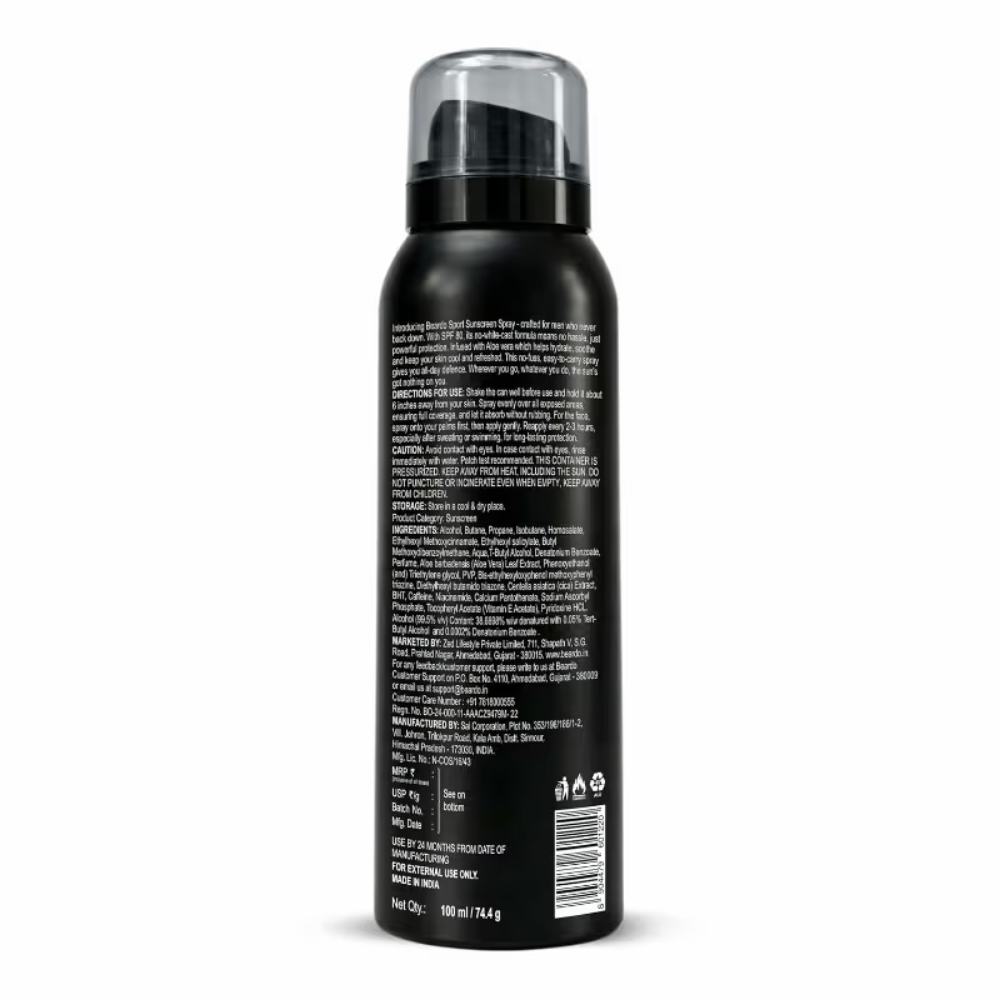 Beardo Sport Sunscreen Spray SPF 80 PA++++