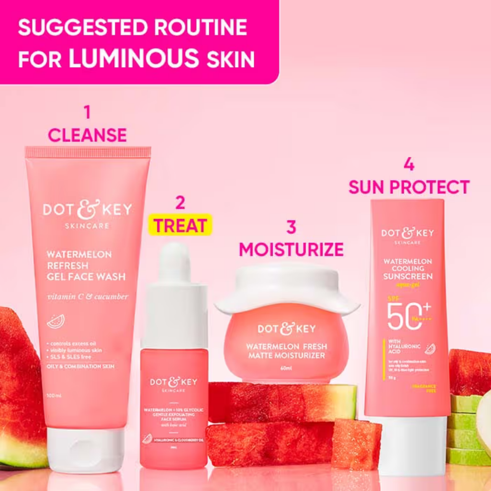 Dot & Key Watermelon + 10% Glycolic Gentle Exfoliating Face Serum, With Kojic, Controls Excess Oil