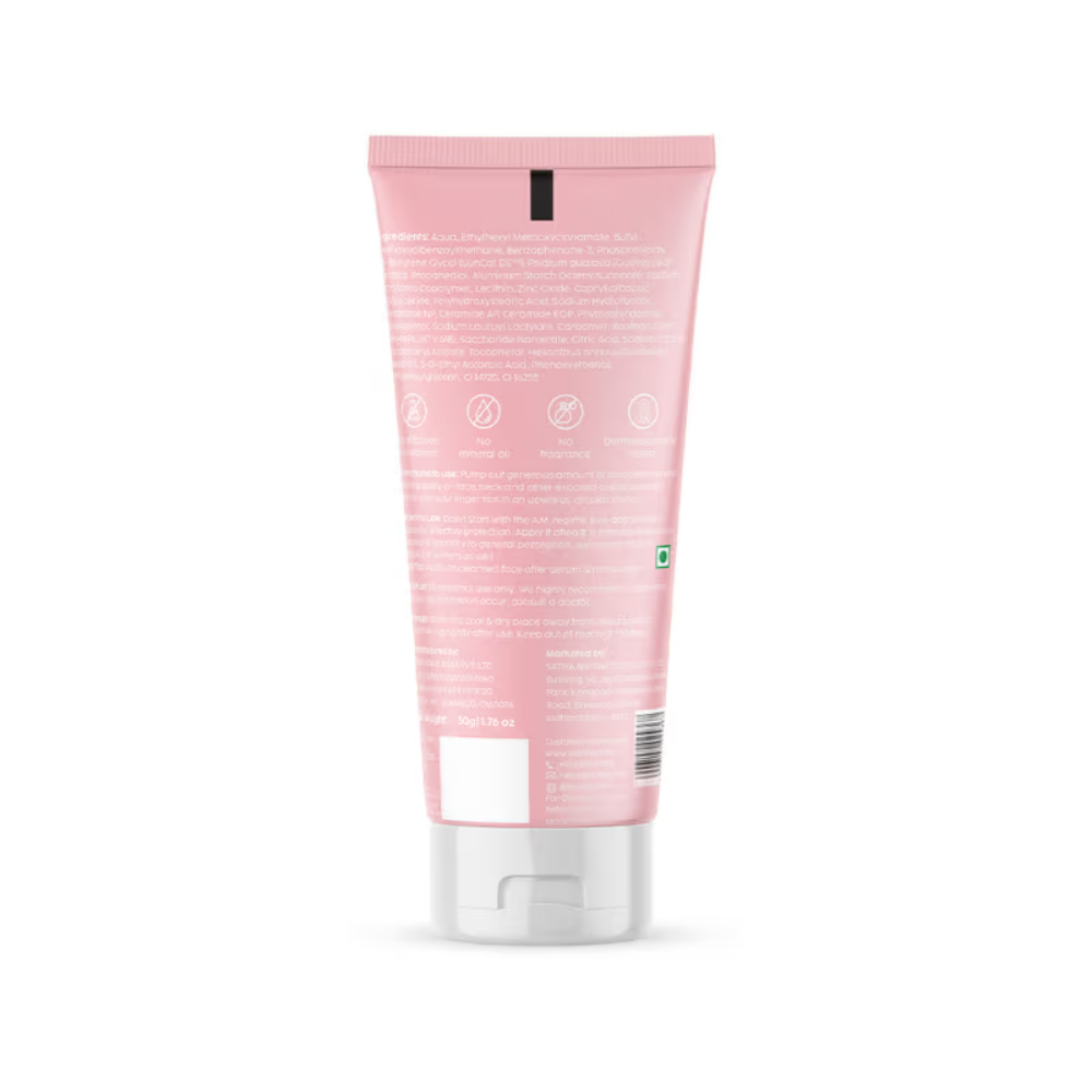 PLIX SPF 50+ Guava Glow Invisible Sunscreen Gel For UV A, UV B Protection with Ceramides and Vit C