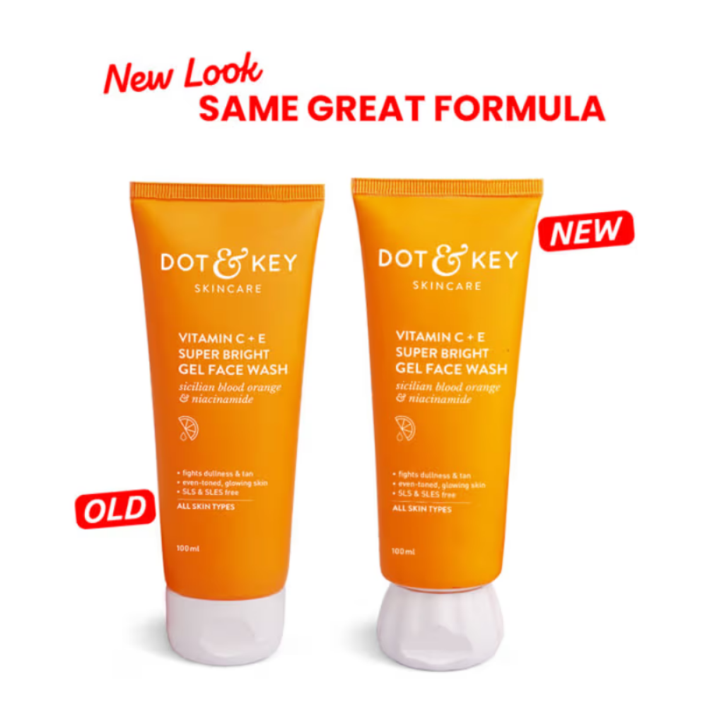 Dot & Key Vitamin C+E Super Bright Gel Face Wash, Sicilian Blood Orange & Niacinamide