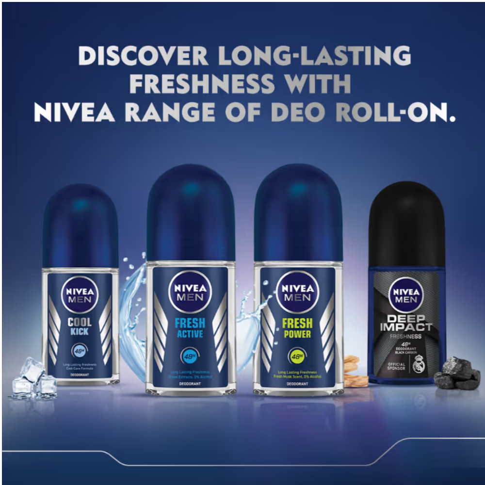 NIVEA Men Deodorant Roll On - Silver Protect - Antibacterial Odour Protection For 72H Freshness
