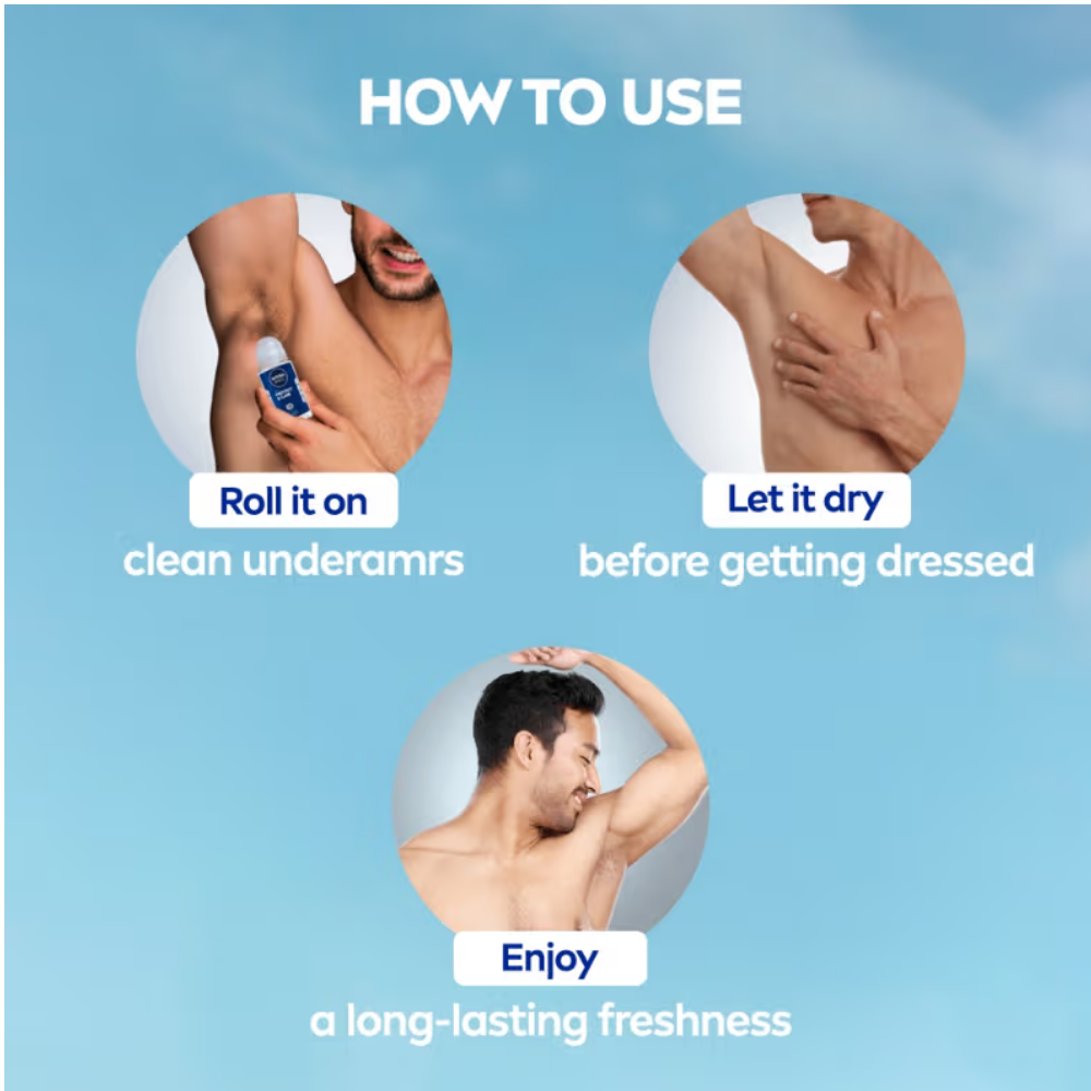 NIVEA MEN Deodorant Roll On, Protect & Care, No Skin Irritation & 48h Freshness