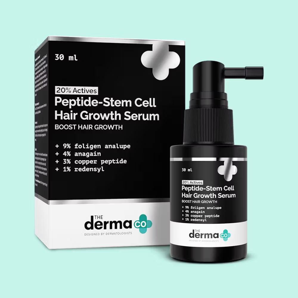 The Derma Co 20% Actives Peptide-Stem Cell Hair Growth Serum with Foligen Analupe & Anagain