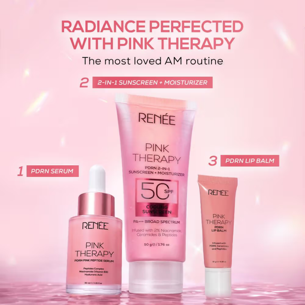 RENEE Pink Therapy PDRN 2-In-1 Sunscreen + Moisturizer SPF 50 PA+++ With Niacinamide, In-Vivo Tested