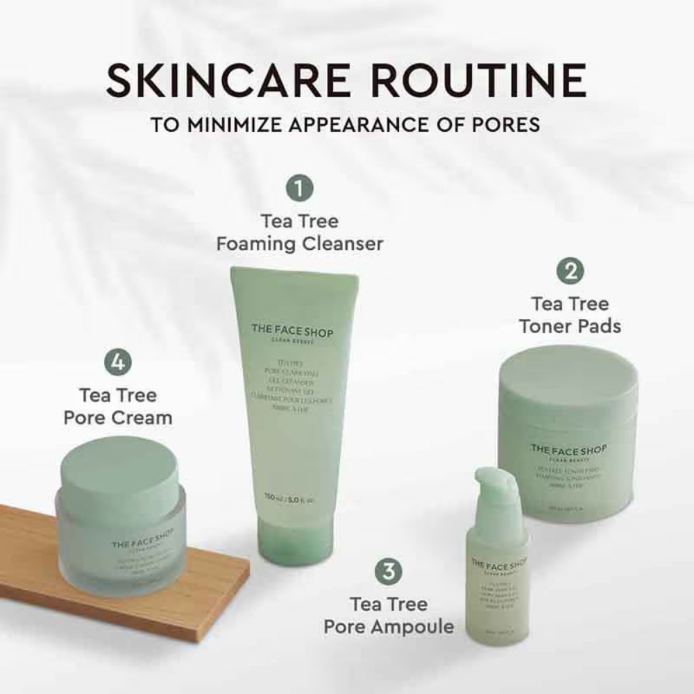 The Face Shop Tea Tree Korean Toner Pads with AHA, Salicylic Acid (BHA) & PHA for Acne & Oily Skin