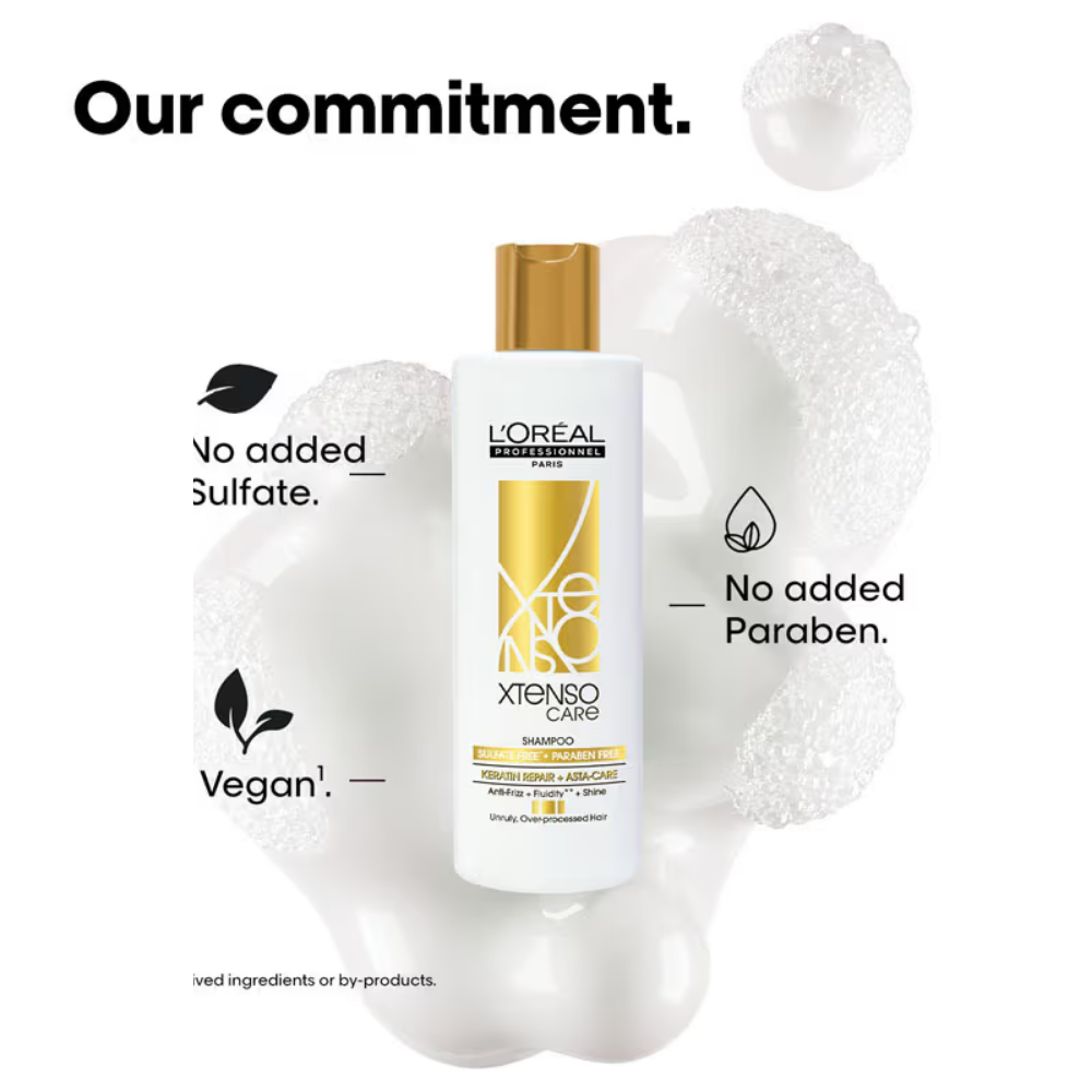 L'Oreal Professionnel Xtenso Care Sulfate-Free Shampoo, Frizz-Free & Shiny Hair With Pro-Keratin