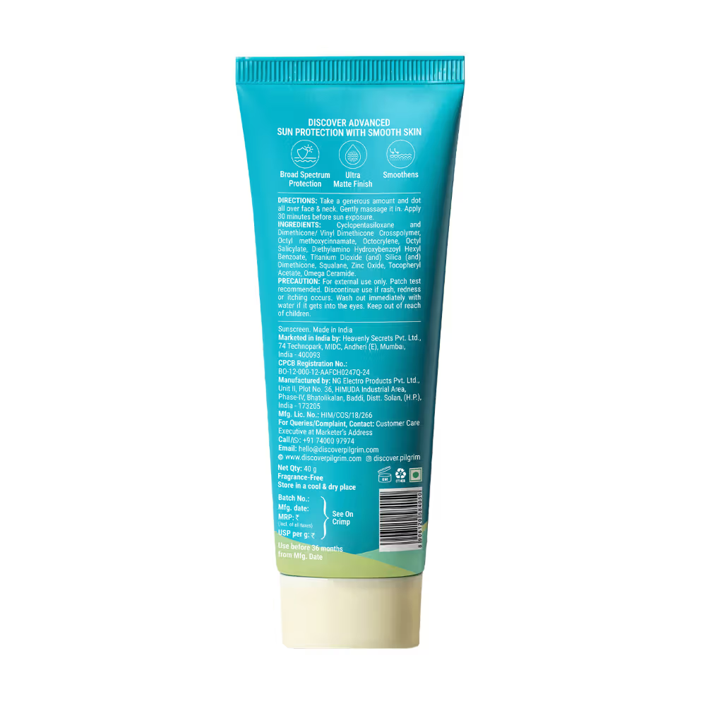 Pilgrim Ultra Matte Spf 50 Pa+++ Non-greasy & No White Cast Sunscreen