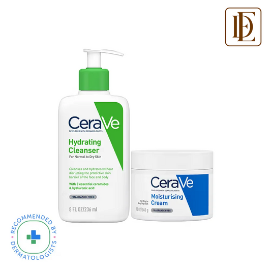CeraVe Facewash & Moisturizer Combo with Ceramides - Daily Skincare Routine for Normal To Dry Skin