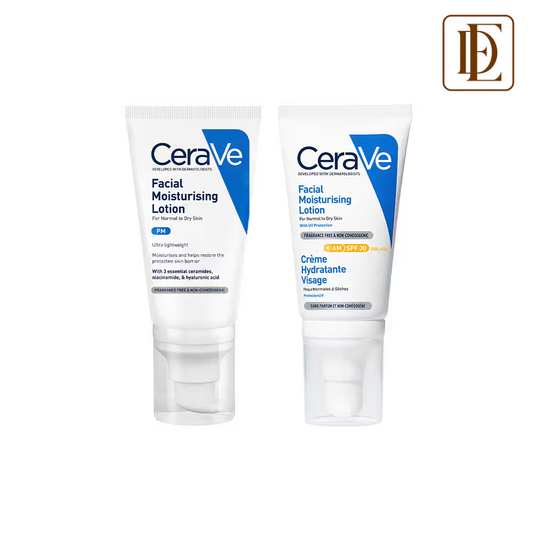 CeraVe AM Moisturizing Lotion with SPF 30 & Night Cream - Day & Night Moisturizer Combo
