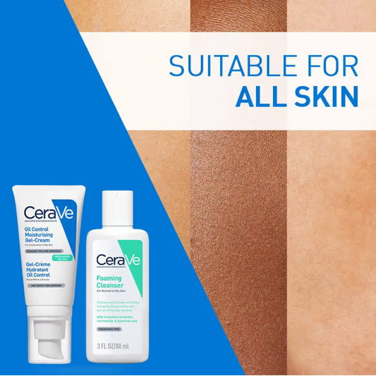 CeraVe Oil Control Gel Moisturizer & Foaming Face wash, Skincare Combo for Oily & Combination Skin