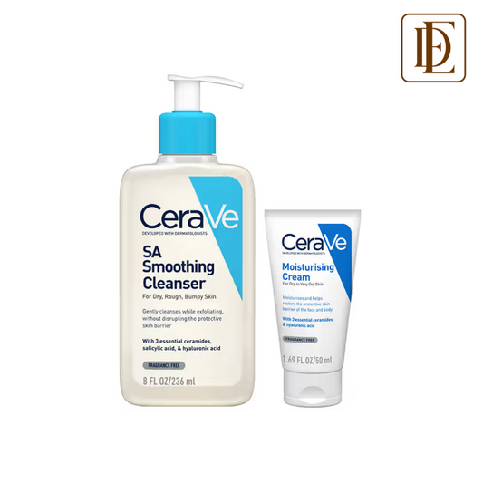 CeraVe Salicylic Acid Face Wash & Barrier Repair Moisturizing Cream for Dry Skin - Pack of 2