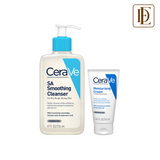 CeraVe Salicylic Acid Face Wash & Barrier Repair Moisturizing Cream for Dry Skin - Pack of 2