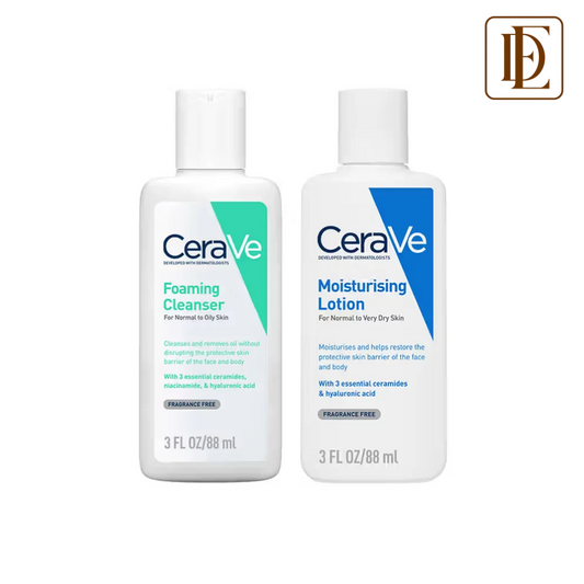 CeraVe Facewash & Moisturizing Lotion Combo with Ceramides Skincare Routine for Normal to Oily Skin