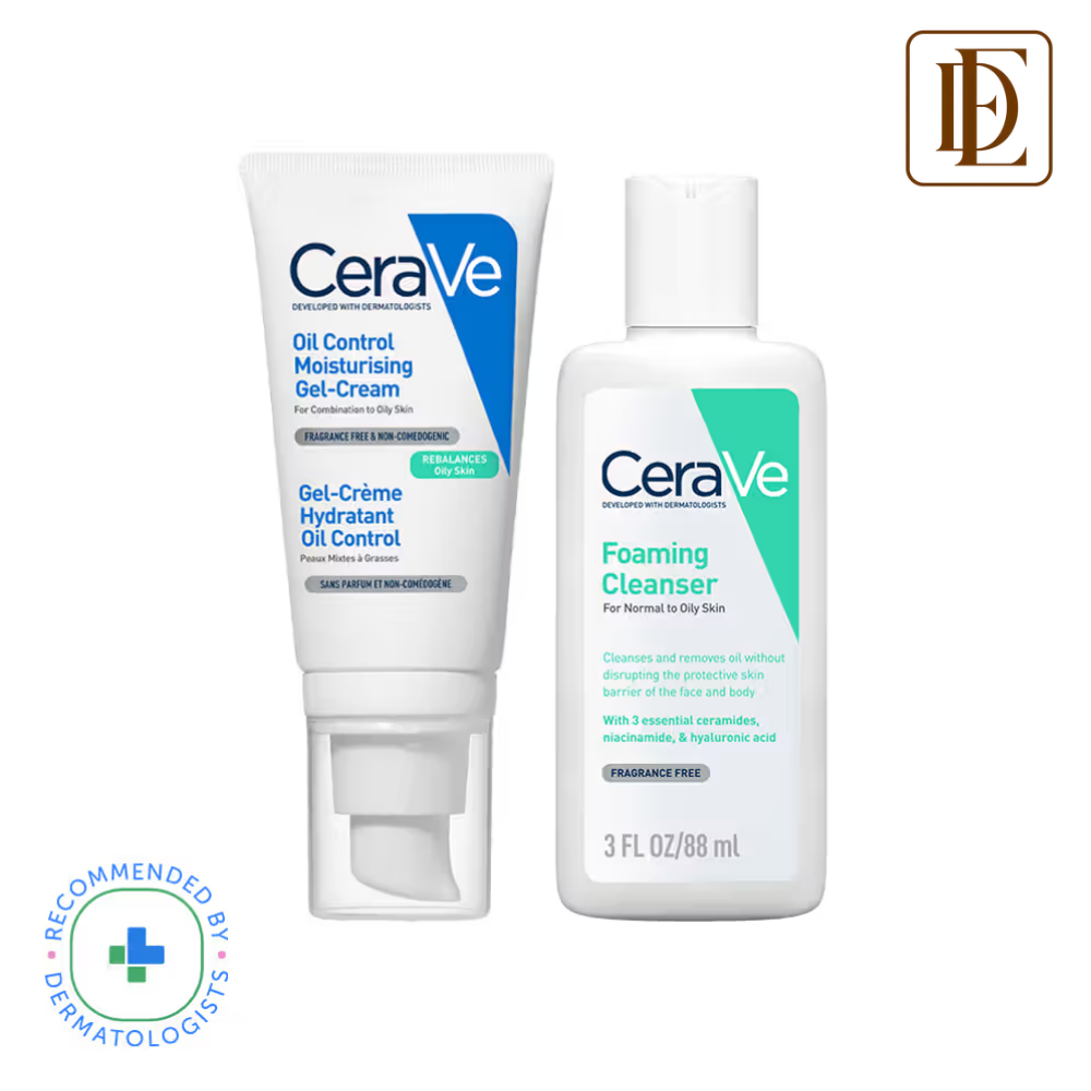 CeraVe Oil Control Gel Moisturizer & Foaming Face wash, Skincare Combo for Oily & Combination Skin