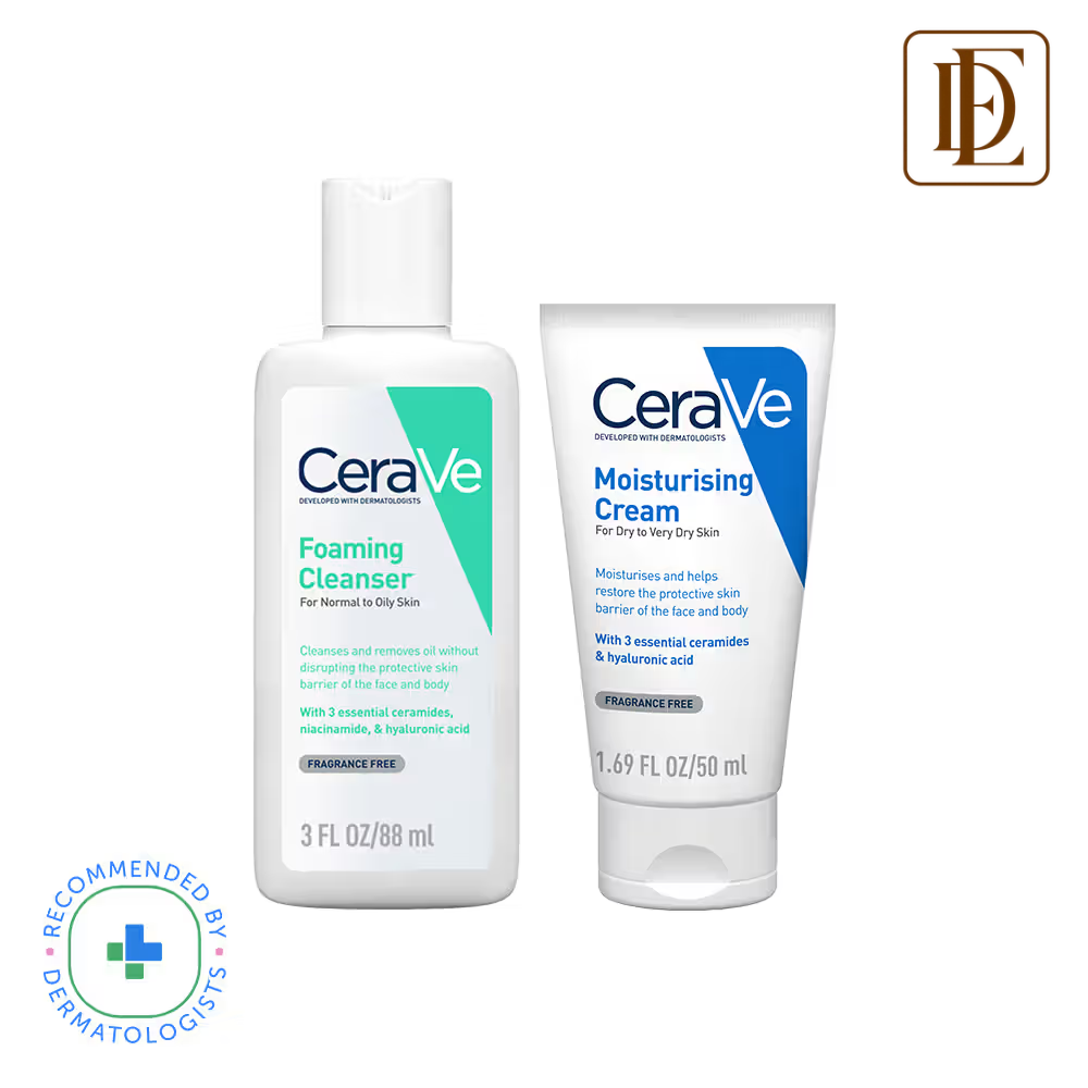 CeraVe Facewash & Moisturizer Combo with Ceramides - Daily Skincare Routine For Normal To Oily Skin