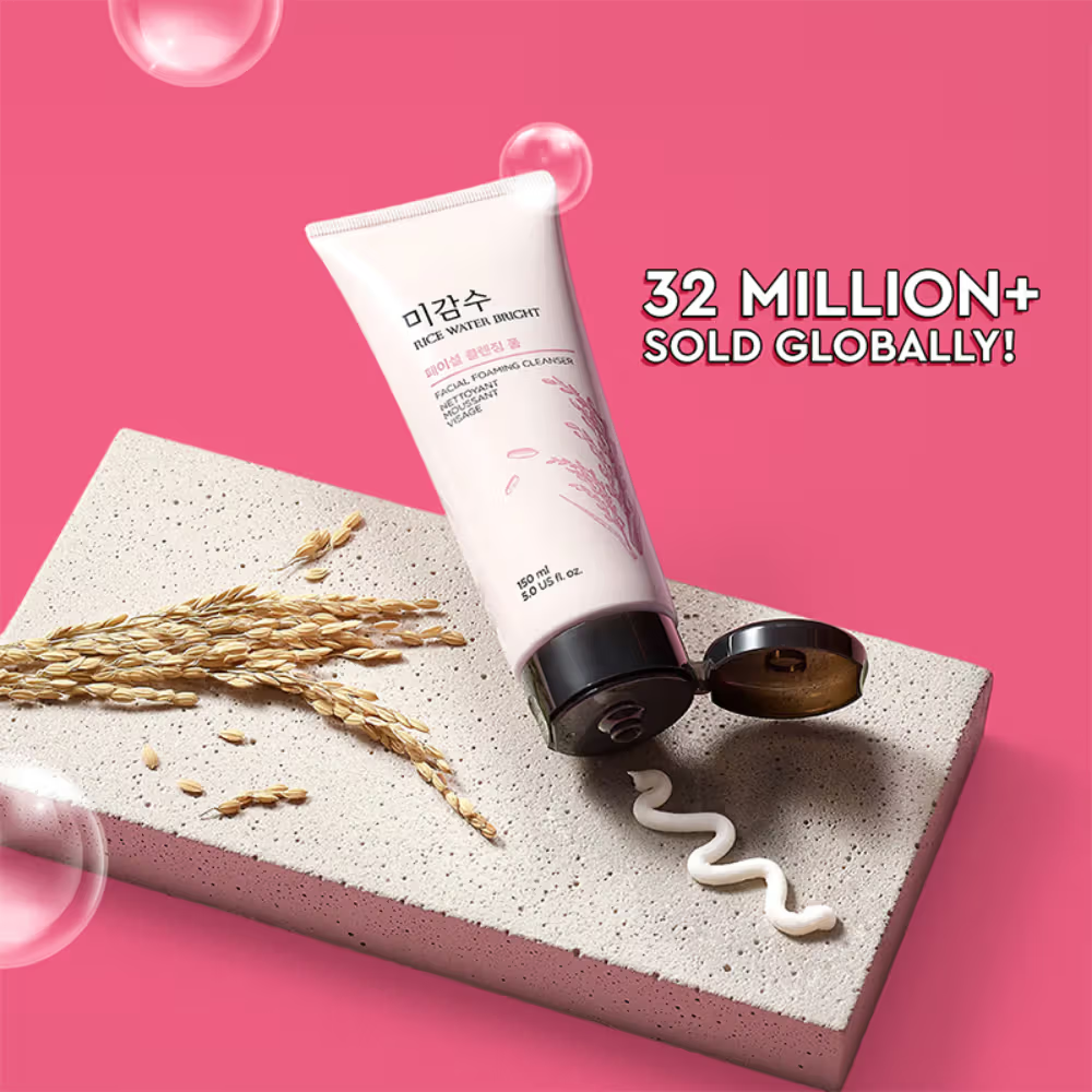 The Face Shop Rice Water Bright Korean Cleanser - Best Face Wash for Even Tone & Glowing Skin