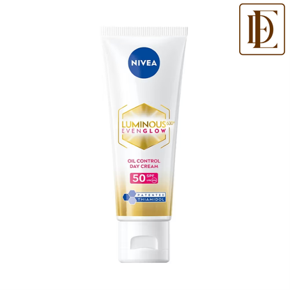 Nivea Luminous Even Glow Oil Control Day Cream Spf 50,Thiamidol Uv Protection & Reduces Dark Spots
