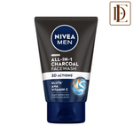 NIVEA MEN Face Wash, All in 1 Charcoal, to Detoxify & Refresh Skin with 10x Vitamin C Effect
