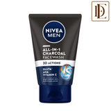 NIVEA MEN Face Wash, All in 1 Charcoal, to Detoxify & Refresh Skin with 10x Vitamin C Effect