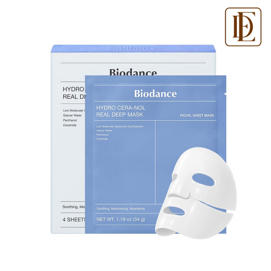 Biodance Hydro Cera-nol Real Deep Mask, Korean Hydrogel Mask Hydrates & Soothes Dry Skin - Pack of 4