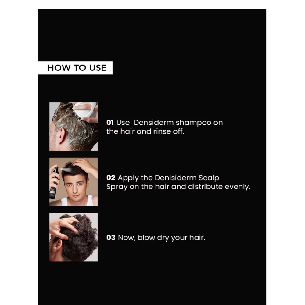 O3+ Men Densiderm Hair Growth Scalp Serum Spray For Anti Hair Loss With Ginseng