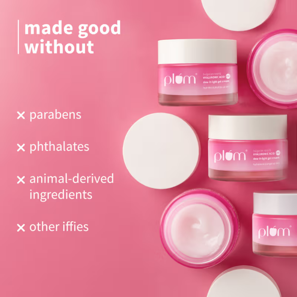 Plum Bulgarian Rose And 1% Hyaluronic Acid Dew-It-Light Gel Cream