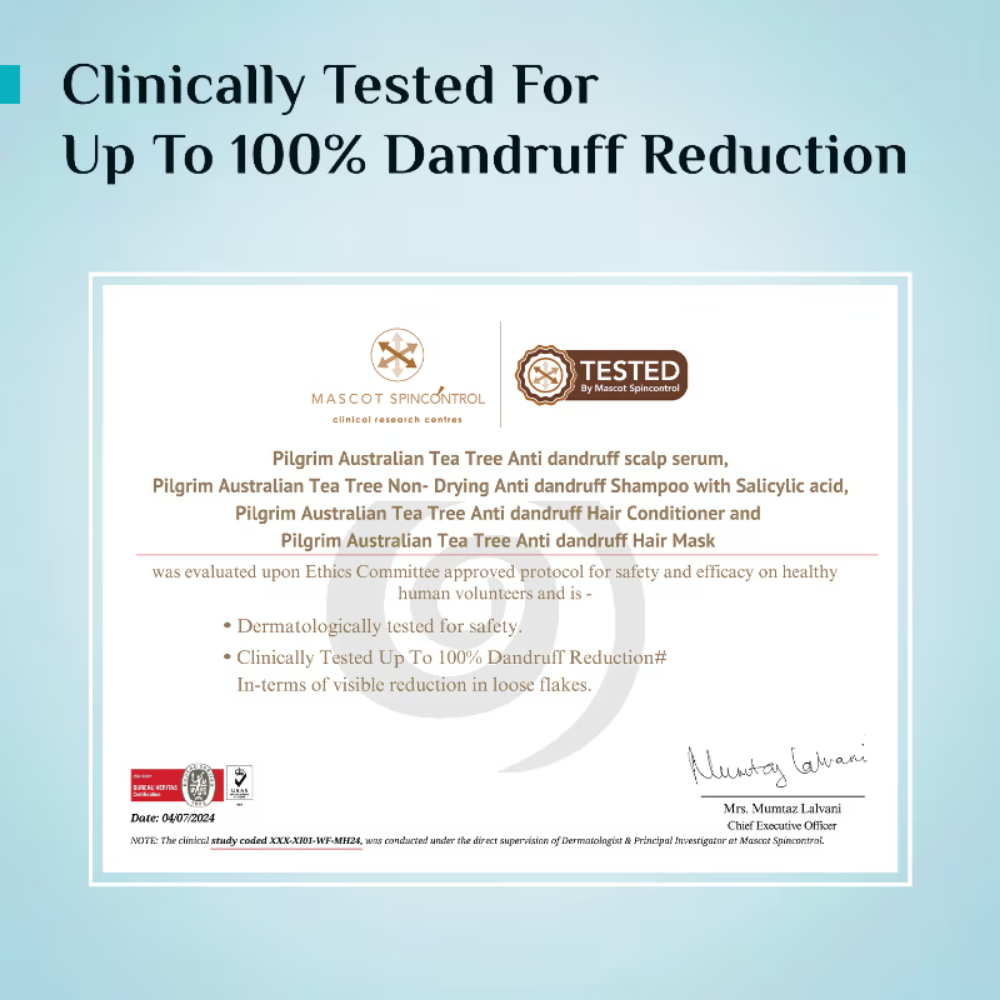 Pilgrim Australian Tea Tree Non-Drying Anti-Dandruff Shampoo For Prevents Dandruff Recurrence