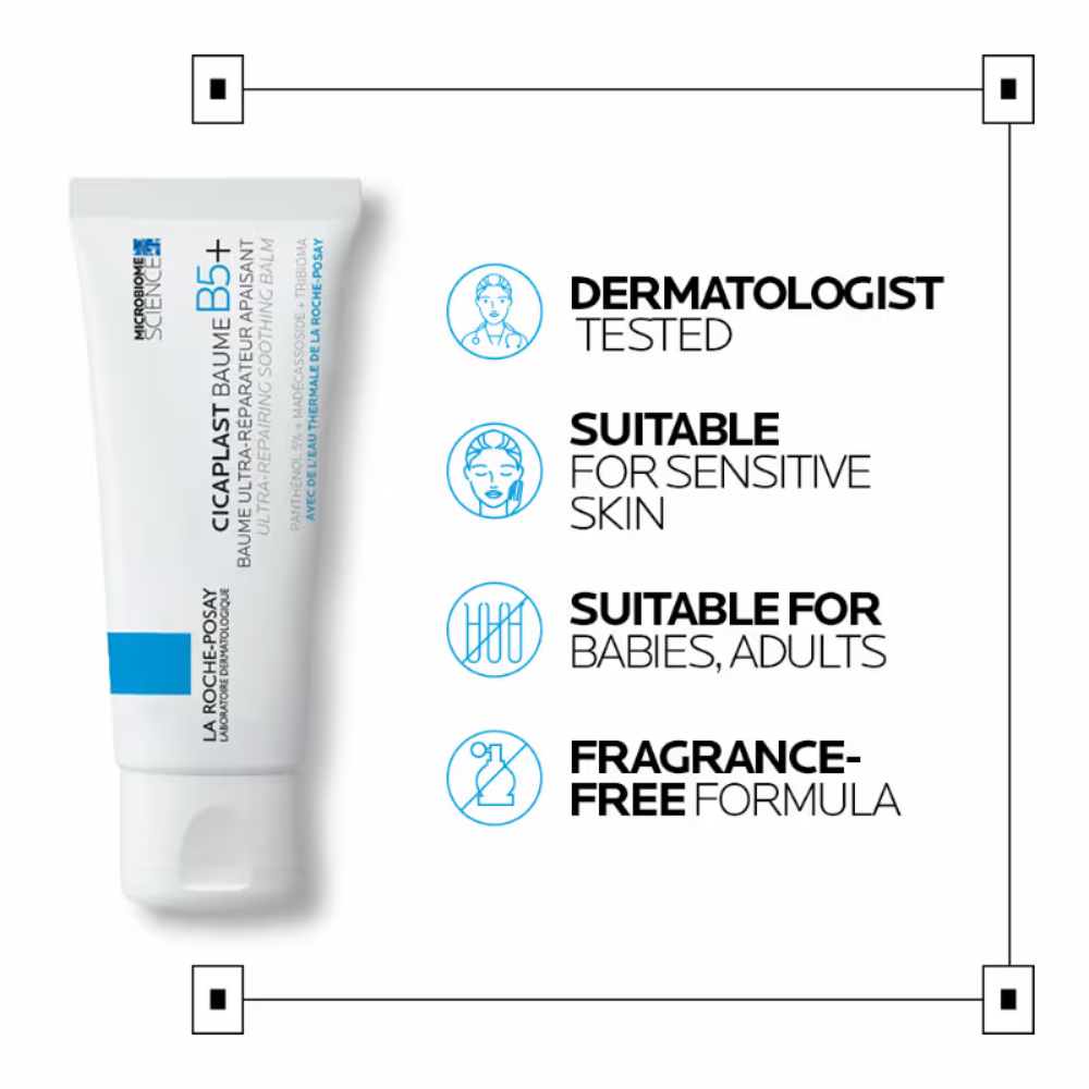 La Roche-Posay Cicaplast Baume B5+ Repair Moisturizer Balm, Soothing cream for Dry, Sensitive Skin