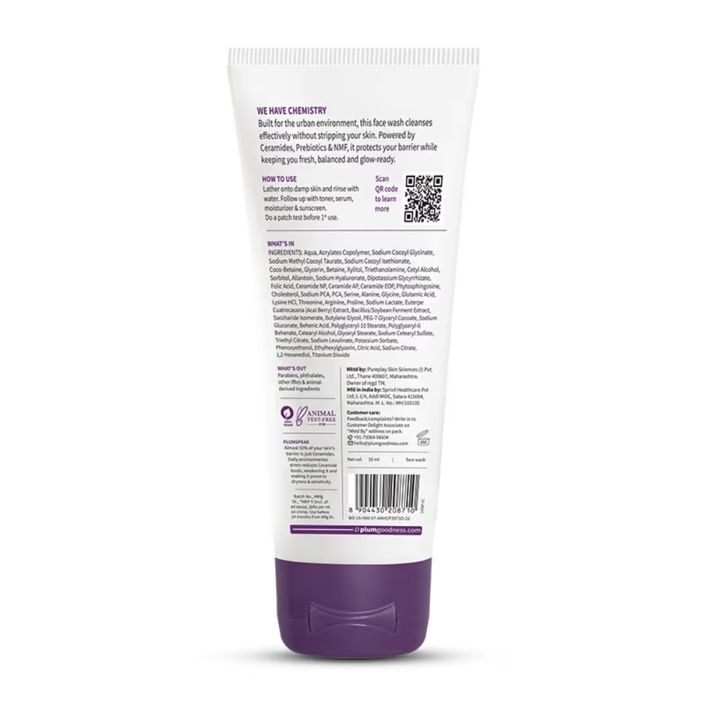 Plum CerasenseTM Barrier Care Face Wash With Acai & 1% NMF