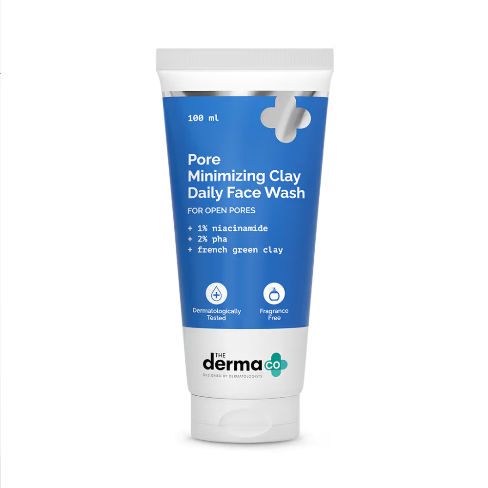 The Derma Co Pore Minimizing Face Wash With Clay, 1% Niacinamide & 2% PHA For Open Pores