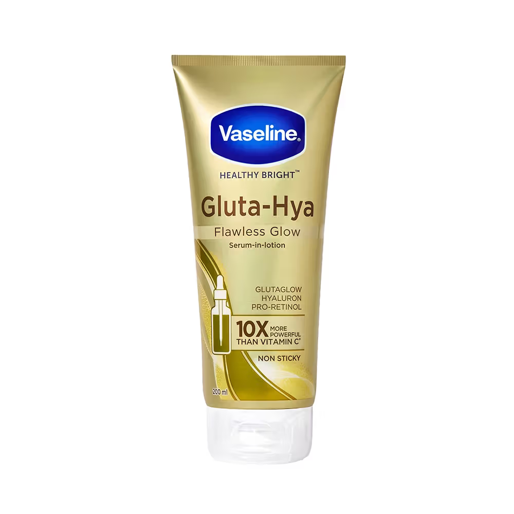 Vaseline Gluta-Hya Flawless Glow Lotion Bright, Even Tone Skin Glutathione Infused Moisturizer
