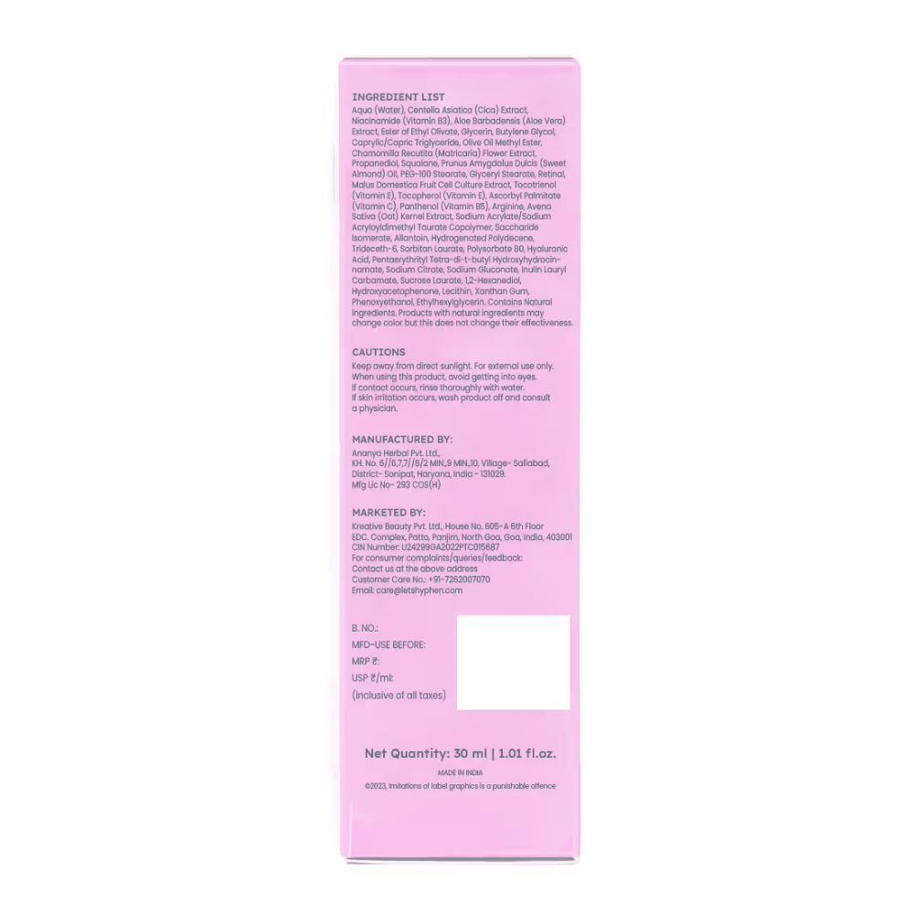 Hyphen 0.1% Retinal Reset, Retinol Derivative Serum Pro For Anti Aging, Reduce Fine Lines & Wrinkles