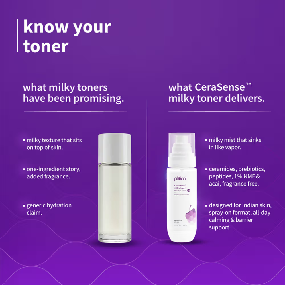 Plum Cerasense Milky Toner with Ceramides & Peptides For Barrier Repair