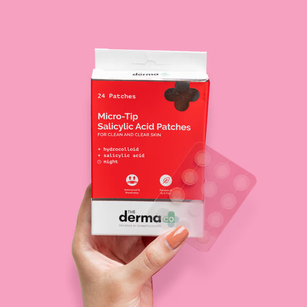 The Derma Co Micro-tip Acne Patches With Salicylic Acid and Hydrocolloid For Clean & Clear Skin - 24 Patches