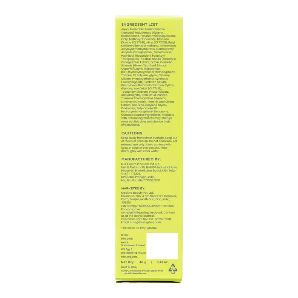Hyphen Golden Hour Glow Sunscreen SPF 50 PA++++ for Dewy & Bright Skin High UVA/B Protection