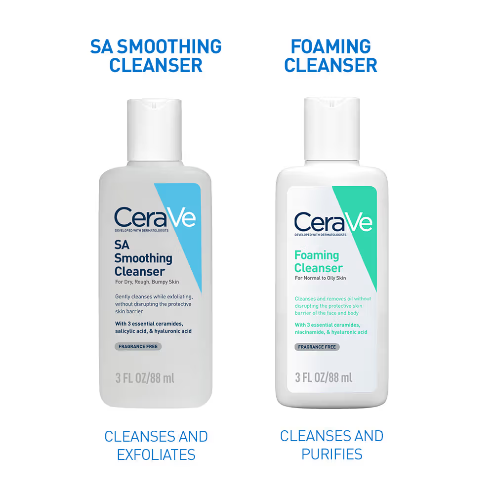 CeraVe SA Smoothing Cleanser For Dry, Rough & Bumpy Skin, Face wash with Salicylic Acid & Ceramides