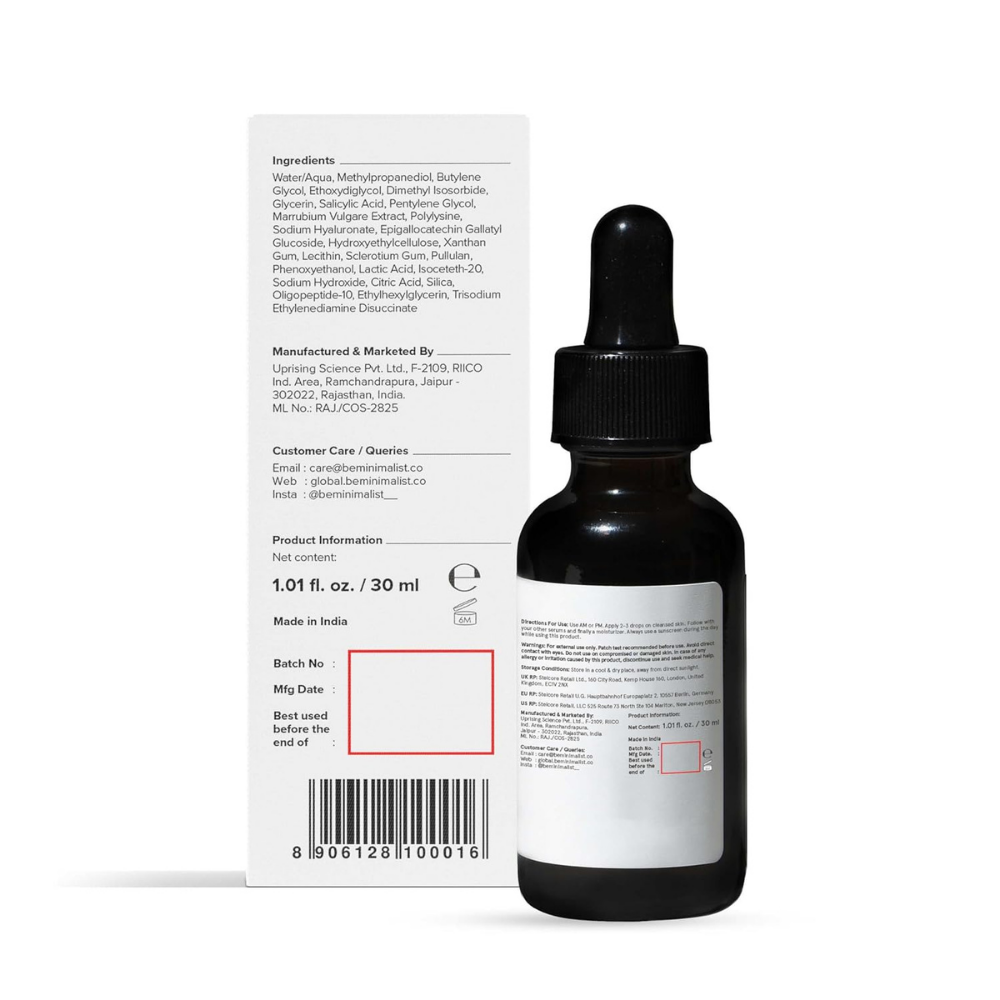 Minimalist 2% Salicylic Acid Face Serum For Blackheads & Whiteheads