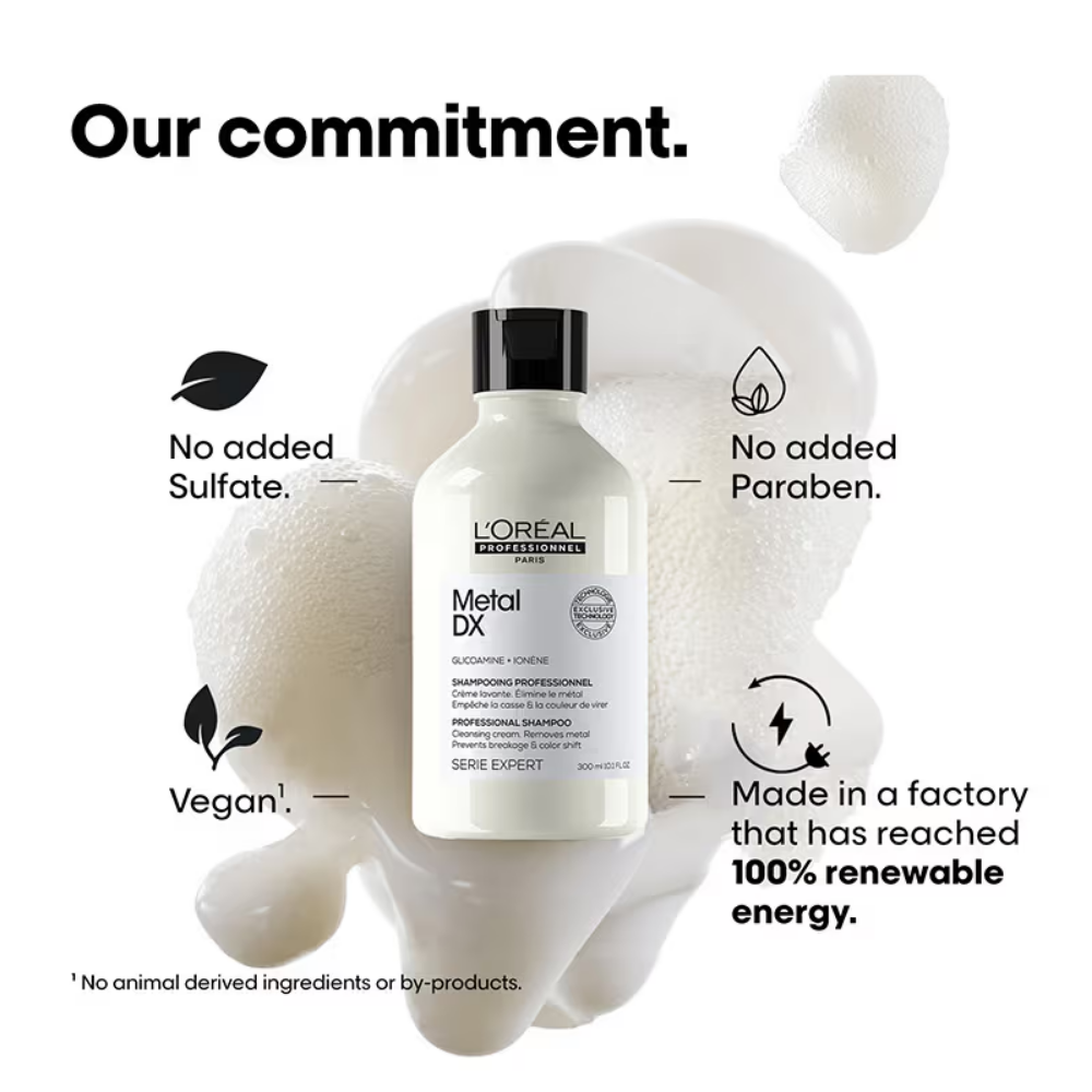 L’Oréal Professionnel Metal DX Sulfate-Free Cleansing Cream Shampoo, For 97% Less Hair Breakage