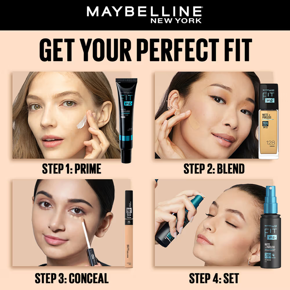 Maybelline New York Fit Me Matte+Poreless 16H Oil Control Foundation With SPF 22