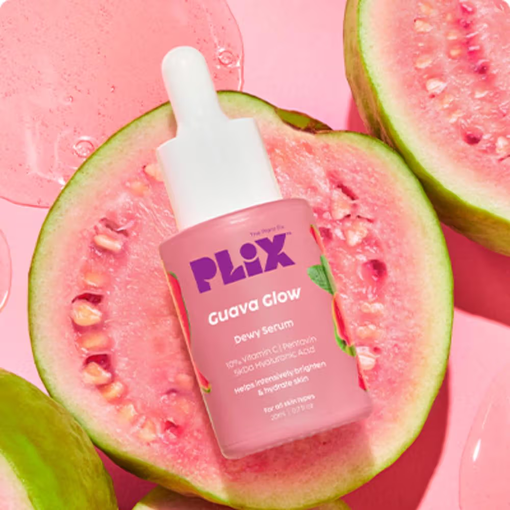 PLIX 10% Vitamin C Guava Face Serum for Skin Brightening & Even tone with Hyaluronic acid & Pentavitin