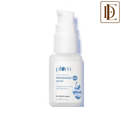 Plum 10% Niacinamide Brightening Face Serum with Rice Water, Fades Acne Marks, for Oily to Dry Skin