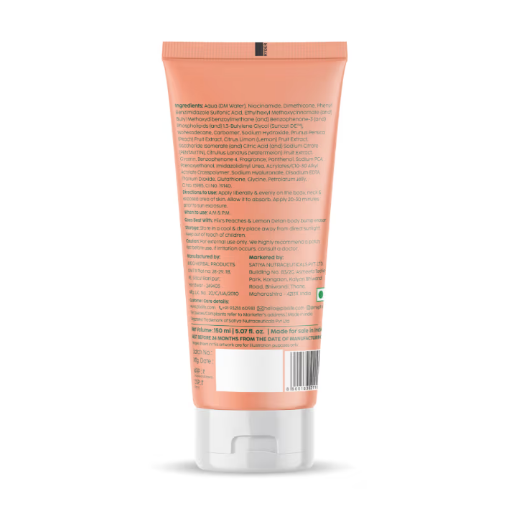 Plix Peaches & Lemon Detan Body Lotion with SPF 30