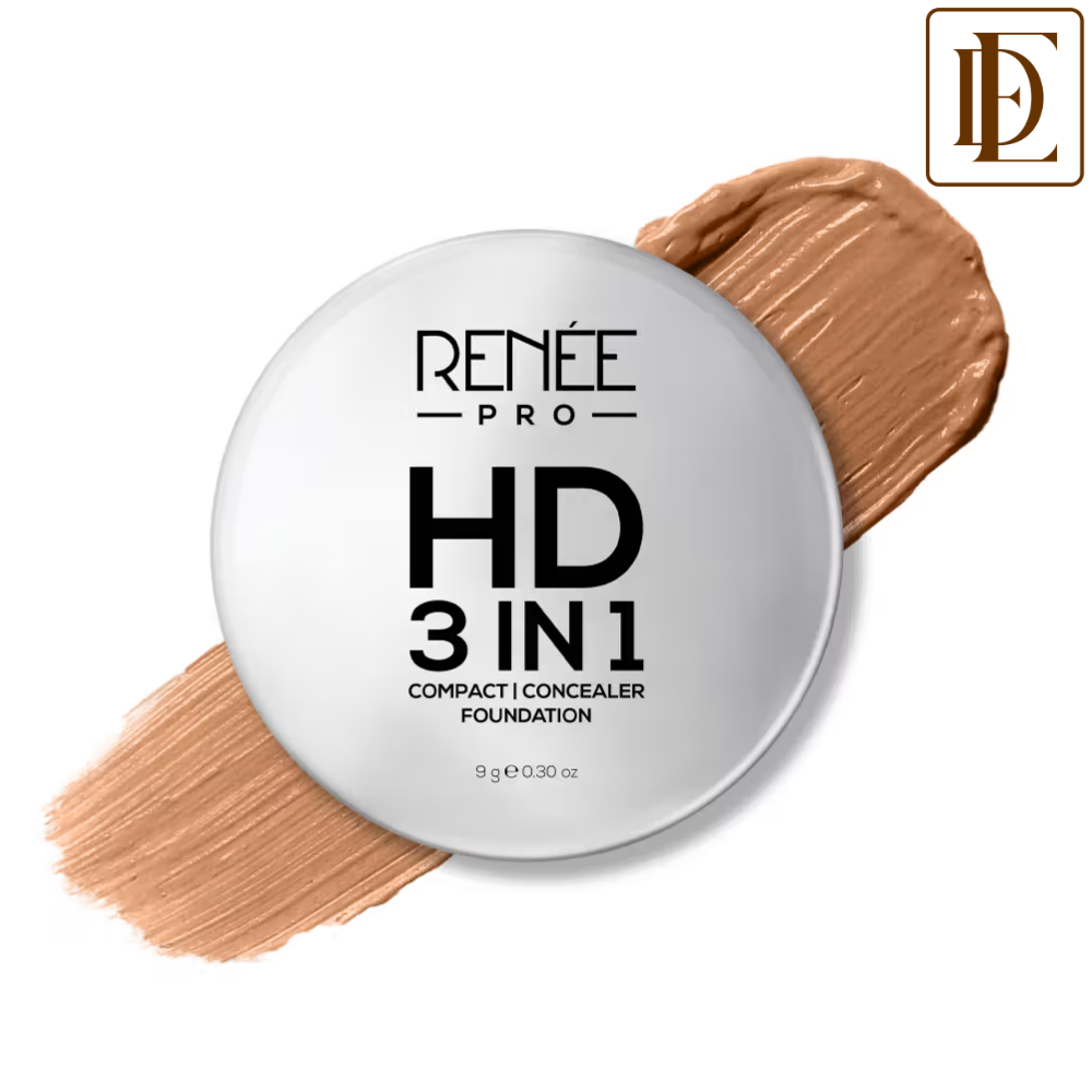 RENEE PRO HD 3-In-1 Matte Compact With SPF 20 Works As Foundation, Compact & Concealer