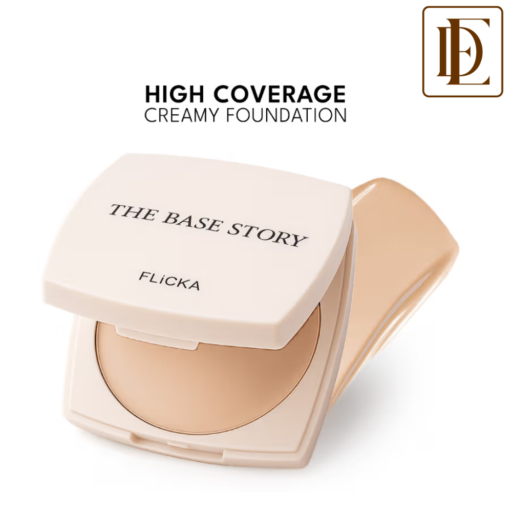 Flicka The Base Story Foundation High Coverage Satin Matte Finish Lightweight Waterproof