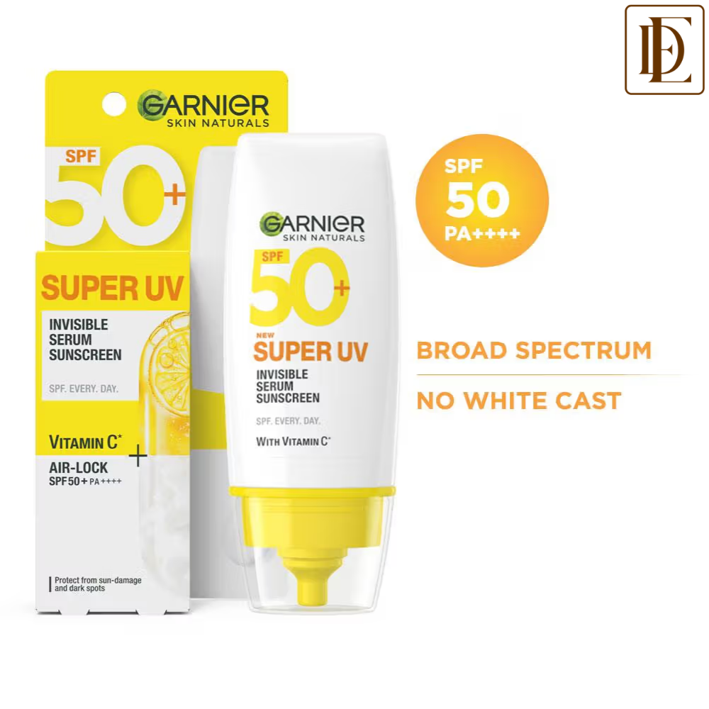 Garnier Air-Lock SPF 50+ PA++++ For UVA/UVB Invisible Serum Sunscreen For Broad Spectrum With No White Cast