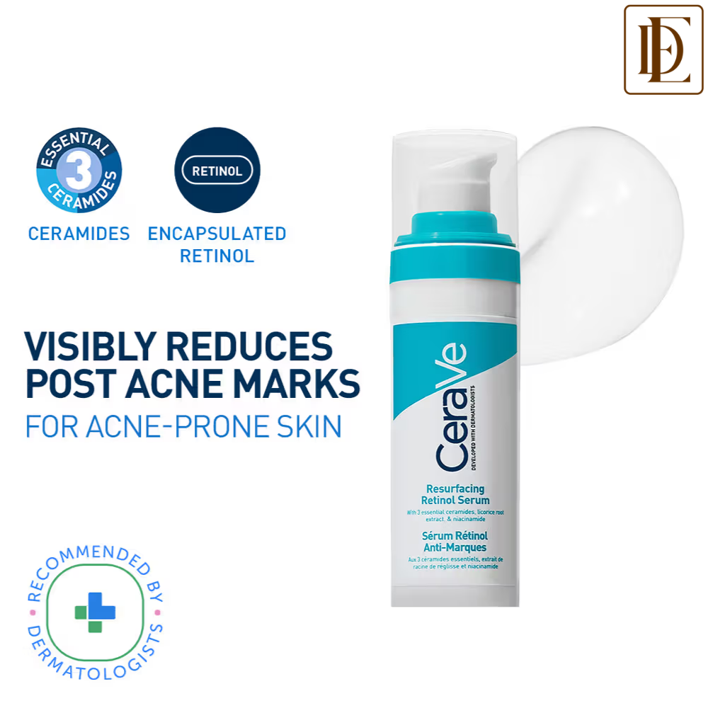 CeraVe Resurfacing Retinol Serum, Reduces Acne Marks with Licorice Root Extract & Niacinamide