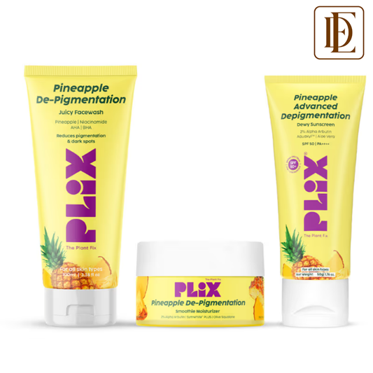 Plix Pineapple De-pigmentation Regime Facewash, Serum, Moisturizer & Sunscreen