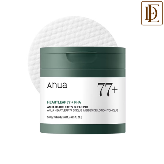 Anua Heartleaf 77 Clear Pad, Korean Toner Pad with PHA for Gentle Exfoliation & Pore Tightening