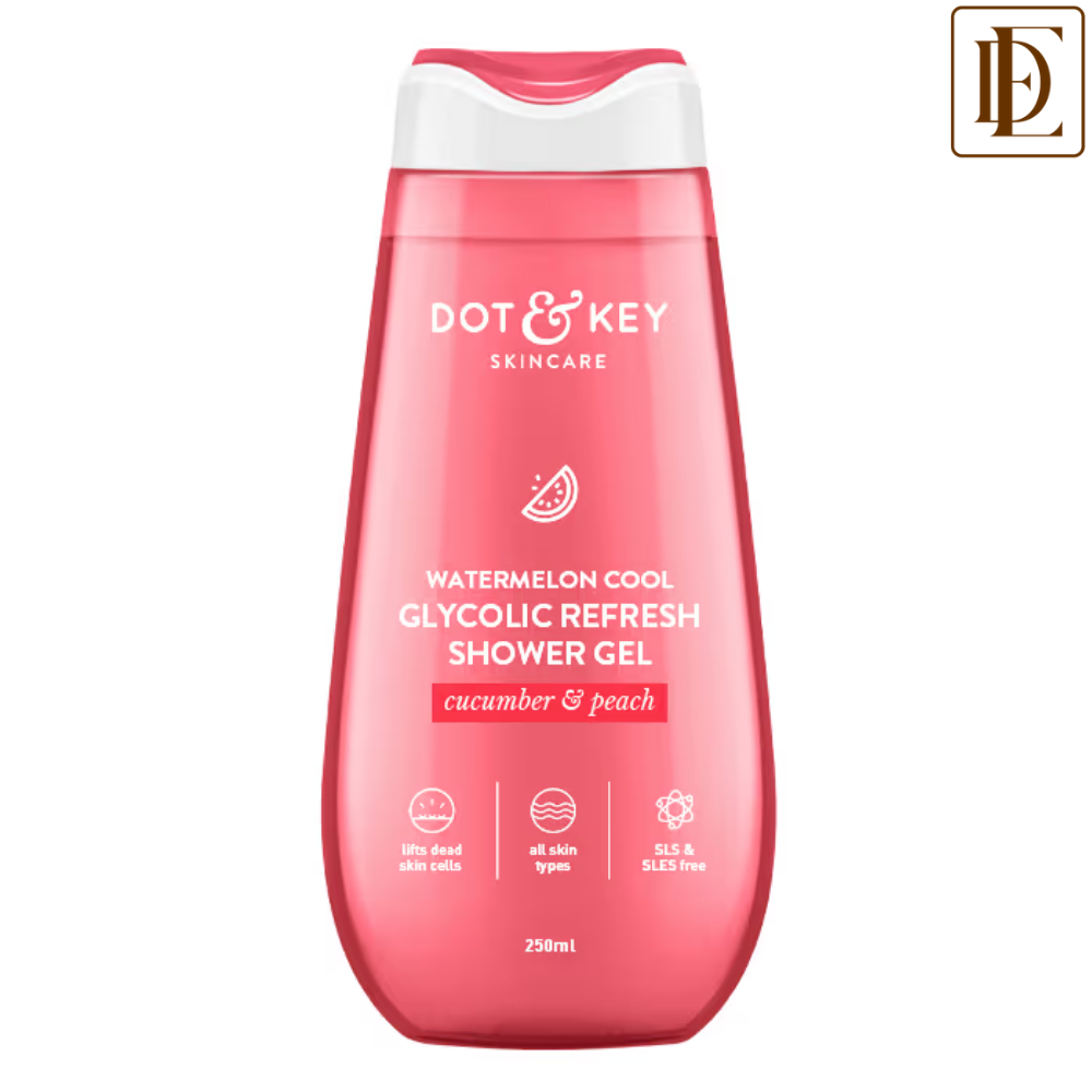 Watermelon Cool Glycolic Refresh Shower Gel, With Peach & Cucumber, Gently Exfoliates Skin